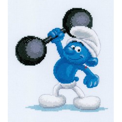 kit Point de croix Vervaco Les altères de Schtroumpf costaux