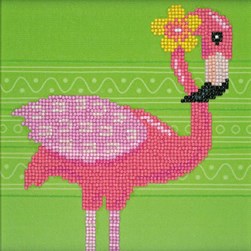 Broderie diamant Vervaco La fleur du flamant rose