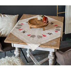 kit Nappe - Broderie Point de Croix imprimée Vervaco Dans l'ambiance de noël