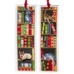 Marques pages à broder Vervaco Les chats de l'étagère - lot de 2