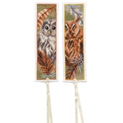 Marques pages à broder Vervaco Duo d'hiboux - lot de 2