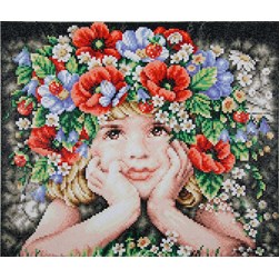 Broderie diamant Lanarte Fillette au rêve de fleurs