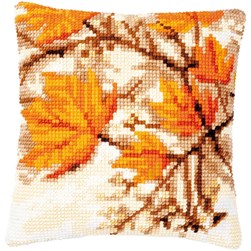 Coussin point de croix Vervaco Branche de feuilles d'automne