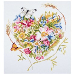 Broderie diamant Lanarte Epi cœur fleuri