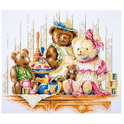 Broderie diamant Lanarte Ourson et jouet de la commode