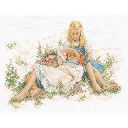 kit Point de croix Lanarte Pause dans le pré