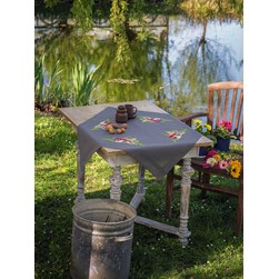 kit Nappe - Broderie Point de Croix imprimée Vervaco Les champignons et le hérisson