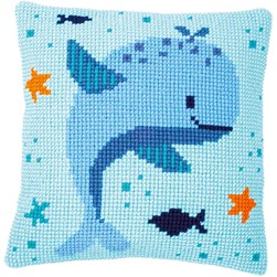 Coussin point de croix Vervaco Baleine dans la mer