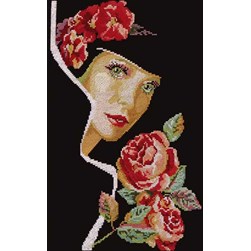 kit Point de croix Princesse Femme au parfum de roses