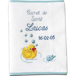 Kit Protège carnet santé à broder Princesse Canard de bain