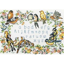 kit Point de croix Princesse ABC des oiseaux et fleurs
