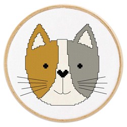 kit Point de croix Princesse Chat coloré rigolo