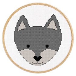 kit Point de croix Princesse Loup gris rigolo