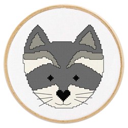 kit Point de croix Princesse T^te de raton laveur rigolo