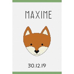 Kit Protège carnet santé à broder Princesse Tête de renard rigolo