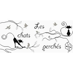 kit Point de croix Princesse Silouhettes aux chats perché