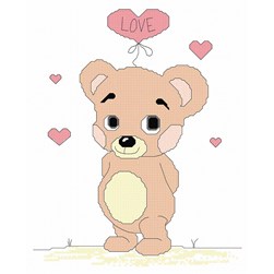 kit Point de croix Princesse Le coeur plein d'amour