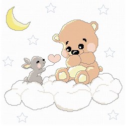 kit Point de croix Princesse Rendez vous dans les nuages