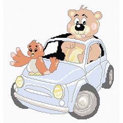 kit Point de croix Princesse Ma ballade en voiture