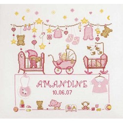 Broderie naissance Princesse Berceaux et landeau