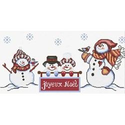 kit Point de croix Princesse Joyeux Noël les bonhomme de neige