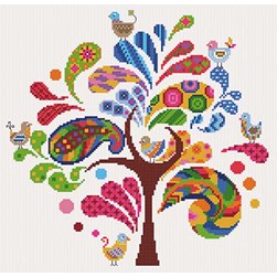 kit Point de croix Princesse L'arbre aux mille couleurs