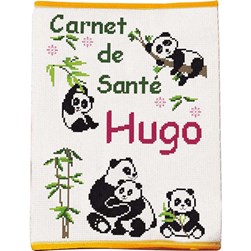 Kit Protège carnet santé à broder Princesse Une famille de pandas
