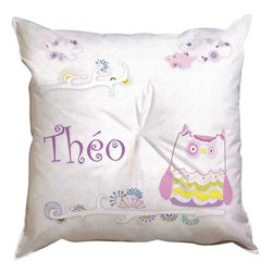 Coussin broderie Traditionnelle Princesse Tendre chouette