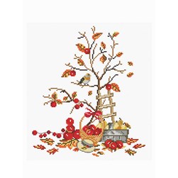 kit Point de croix Princesse Cueillette de fruits d'automne