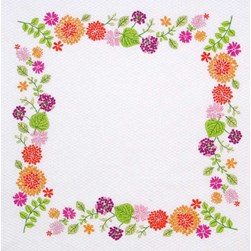 Coussin broderie Traditionnelle Princesse Ornement fleurs de couleurs