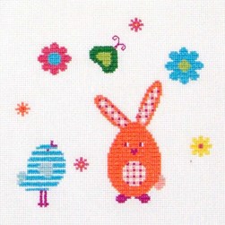 kit Point de croix Princesse Tableautin du lapin orange