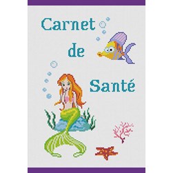 Protège carnet santé à broder Princesse Une petite sirène