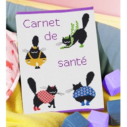 Kit Protège carnet santé à broder Princesse Les chats noirs rigolos