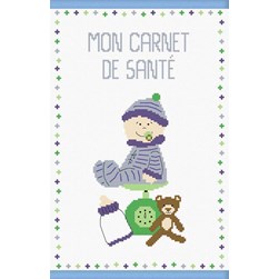 Kit Protège carnet santé à broder Princesse Bébé grandit bleu