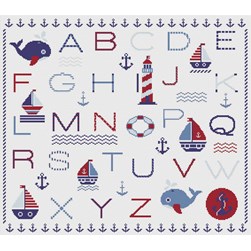 kit Point de croix Princesse ABC couleur marine