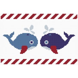kit Point de croix Princesse Le duo des baleines