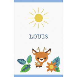 Kit Protège carnet santé à broder Princesse Bébé cerf sous le soleil