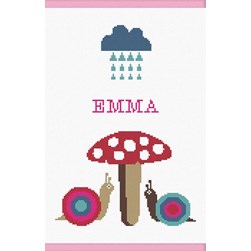 Kit Protège carnet santé à broder Princesse Un parapluie nature