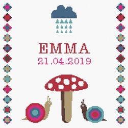 Broderie naissance Princesse L'abri des escargots