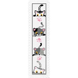 Marques pages à broder Princesse Quatre chatons coquins