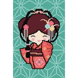 kit Point de croix Princesse Gracieuse Kokeshi
