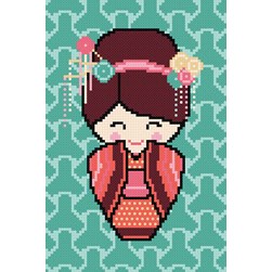 kit Point de croix Princesse Kokeshi chipie