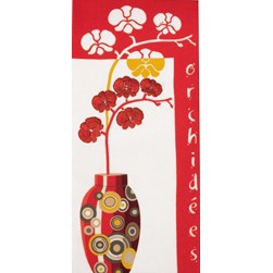 Kit broderie Traditionnelle Princesse Orchidée rouge - broderie traditionnelle