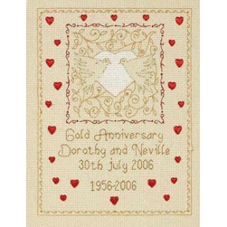 Broderie Mariage Anchor Anniversaire de mariage Argent, or rubis