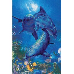 kit Point de croix RIOLIS Les 3 dauphins