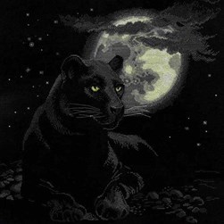 kit Point de croix RIOLIS Pantère noire sous la lune
