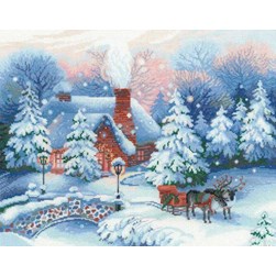 kit Point de croix RIOLIS Une journée enneigée