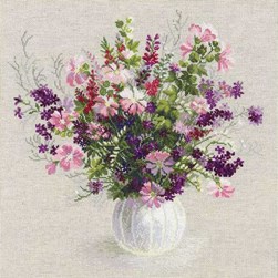 kit Point de croix RIOLIS Vase blanc de l'été