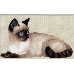 kit Point de croix RIOLIS Chat siamois couché