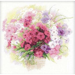 kit Point de croix RIOLIS Grand bouquet de fleurs aquarelles